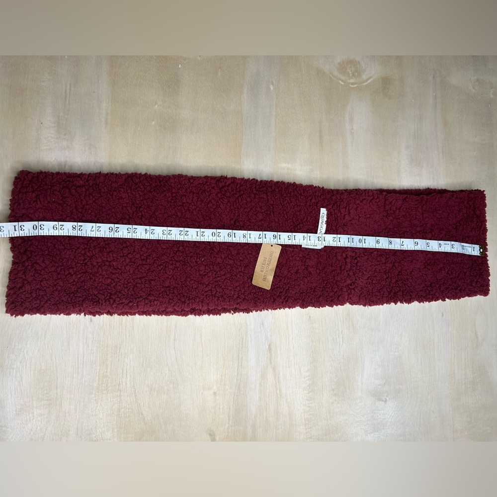 Cozy Burgundy Infinity Scarf (Faux Fur) - Picture 4 of 5